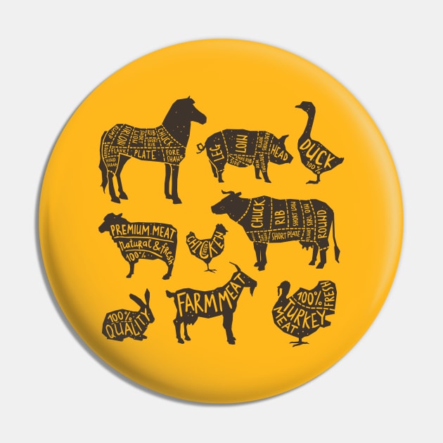 Farm Animals Pin by Mako Design 