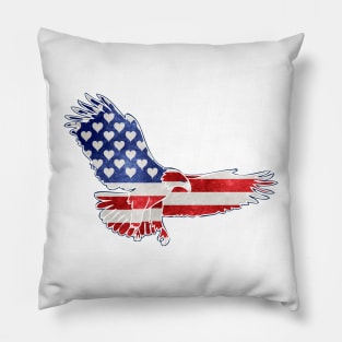 Patriotic American Flag Eagle Pillow