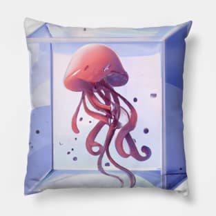 Cute Jellyfish Drawing Pillow