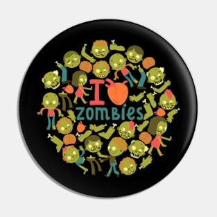 I Heart Zombies Pin