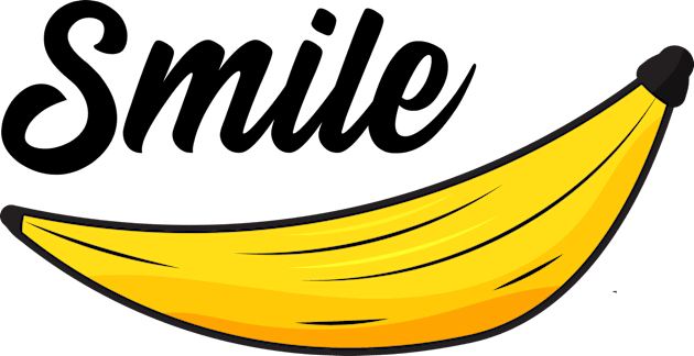 Smile Positive Banana Illustrative Kids T-Shirt by niclothing