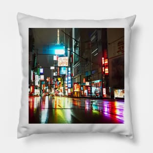 Tokyo Neon - Night Scenario - Realistic Pillow