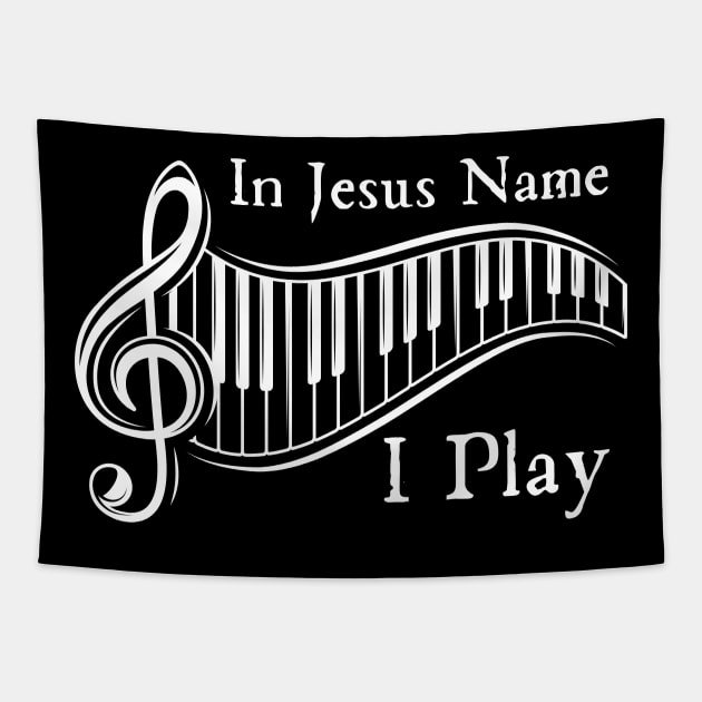 In Jesus Name I Play Tapestry by HobbyAndArt