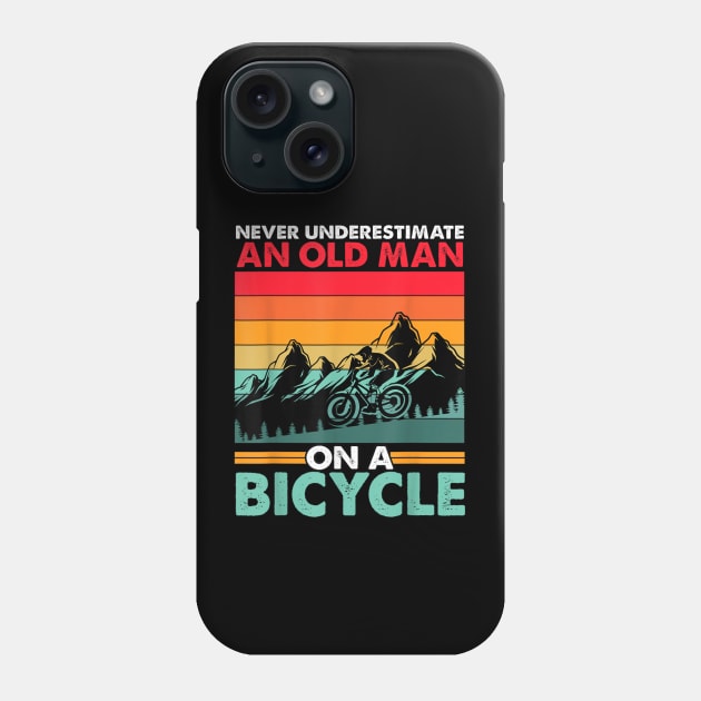 Never Underestimate A Old man With A Bicycle Phone Case by rhazi mode plagget