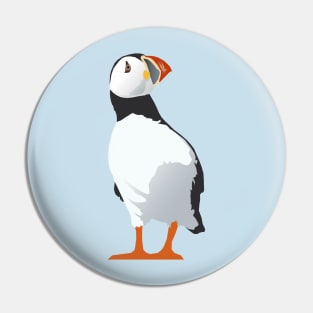 Curious Puffin - on aqua Pin