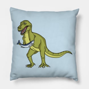 Funny T rex dinosaur illustration Pillow