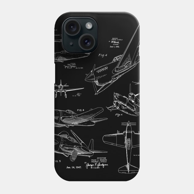 Aircraft Design 1940s Patent Image Phone Case by MadebyDesign
