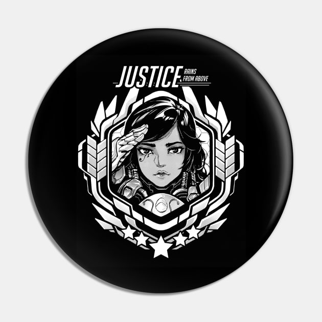 Pharah "Justice Rains From Above!" Pin by RobotCatArt
