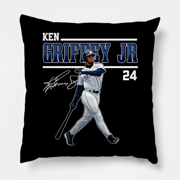 Ken Griffey Jr The Kid Basketball Legend Signature Vintage Retro 80s 90s Bootleg Rap Style Pillow by CarDE