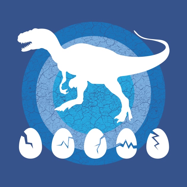 Dinosaur Eggs Hunting Blue by Bear Tees