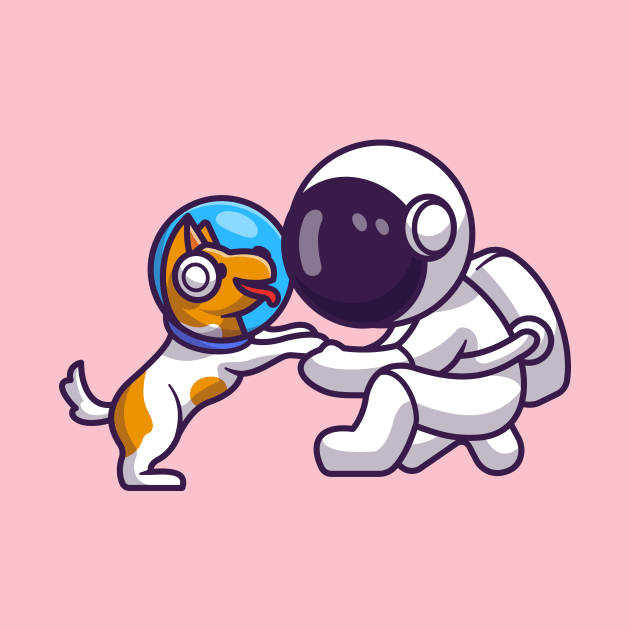 Cute Astronaut With Dog Astronaut Cartoon by Catalyst Labs