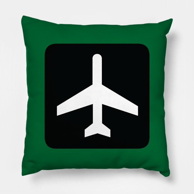 Airport Road Sign Symbol Pillow by Vidision Avgeek