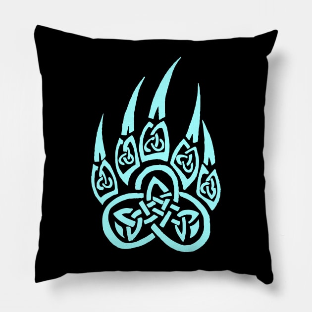 Celtic wolf paw Pillow by Lamink