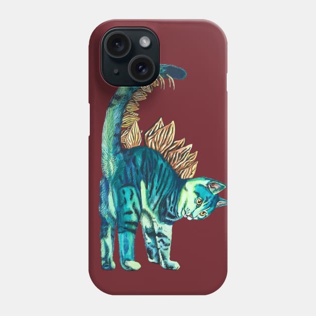 Stegosaurus Kitten Phone Case by RaLiz