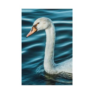 Silk Waves Swan Photograph T-Shirt