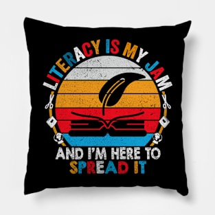 Vintage Literacy Is My Jam And I'm Here To Spread Literacy Teacher Pillow