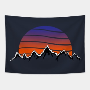 Mountain Sunset Vista Design Tapestry