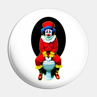 Clean clown sitting on the toilet Pin