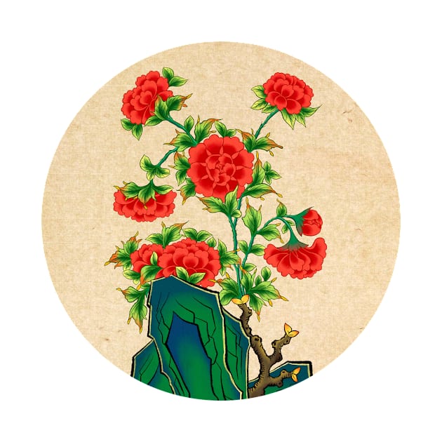 Minhwa: Peonies A Type by koreanfolkpaint