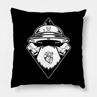 Abduction Heart Alien Ufo Pillow