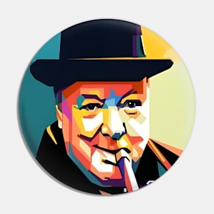 Winston Churchill wpap pop art Pin