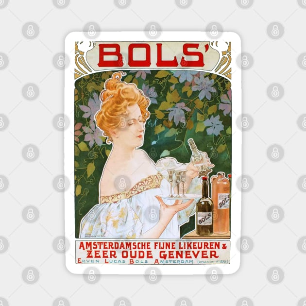 Bols' Liquor Nouveau Style Poster Magnet by UndiscoveredWonders