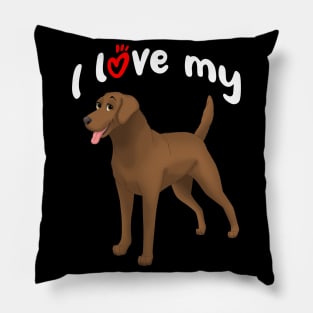 I Love My Chesapeake Bay Retriever Dog Pillow