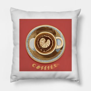 Coffee Artsy Bean Black Vintage Old Pillow