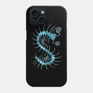 White on Blue Ornate Centipede Phone Case