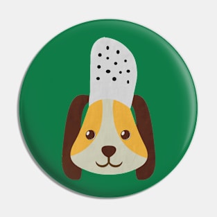 cute doggo with croc on the head - green Pin