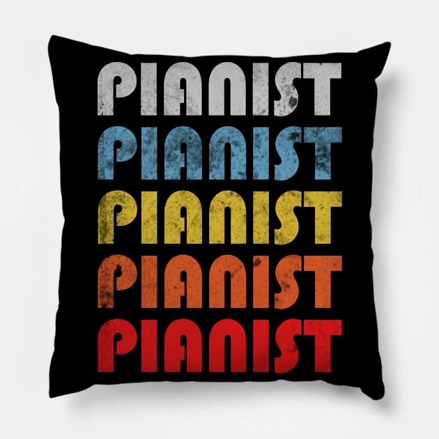 Pianist gift retro design. Perfect present for mom dad friend him or her Pillow by SerenityByAlex