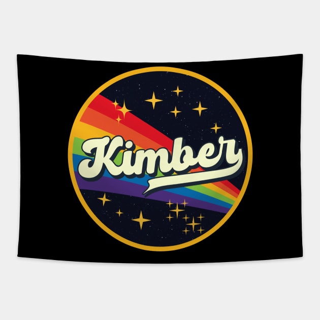 Kimber // Rainbow In Space Vintage Style Tapestry by LMW Art