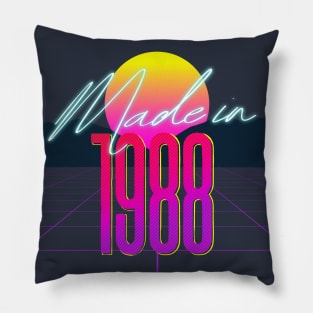 Made In 1988 ∆∆∆ VHS Retro Outrun Birthday Design Pillow