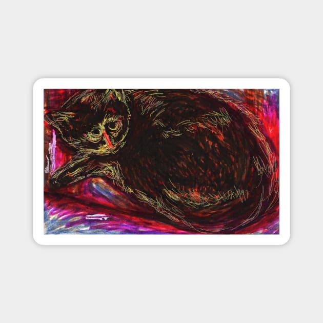 Pretty Tortie Kitty Magnet by MoronicArts