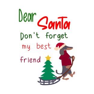 Christmas Santa, Don't forget my best friend, dog holiday T-Shirt
