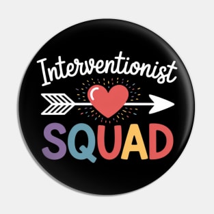 Interventionist Squad Back To School Teacher supplies Men Women Kids Pin