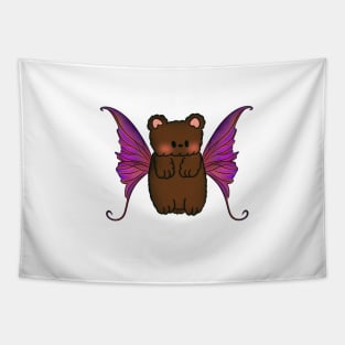 Fairy Teddy Bear with Purple, Pink and Orange Wings Tapestry