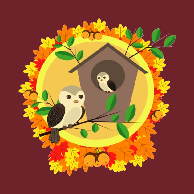 Owl Fall Design by Lilustrations