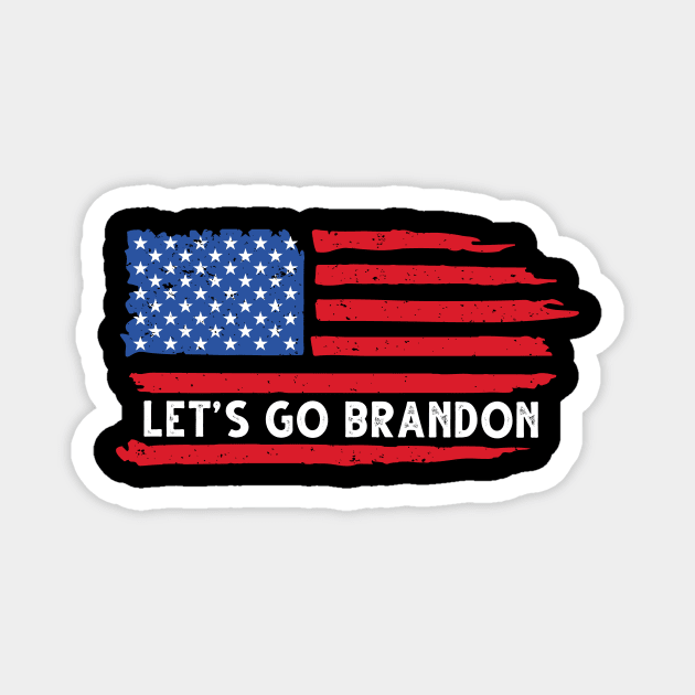 Let's Go Brandon Distressed USA Flag Magnet by BadrooGraphics Store
