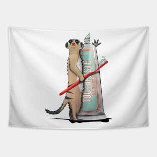 Meerkat Cleaning Teeth Tapestry