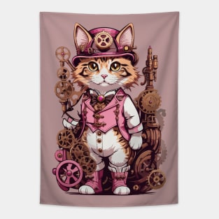 Steampunk, Cat venturer, Victorian Cat Tapestry