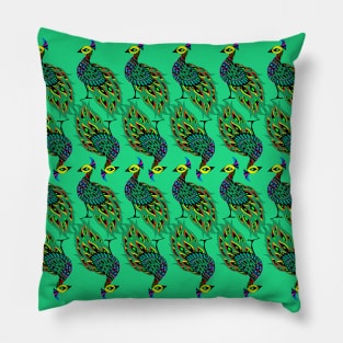 peacock in pattern mandala wallpaper birds ecopop Pillow