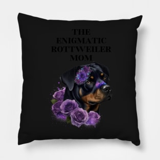 Rottweiler Mom Slogan Pillow