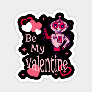 Atomic Robot Retro Vintage Cute Valentines Day Magnet