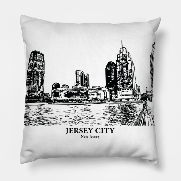 Jersey City - New Jersey Pillow by Lakeric