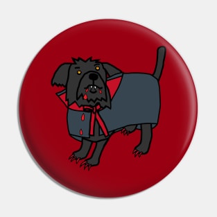 Halloween Horror Vampire Dog Pin
