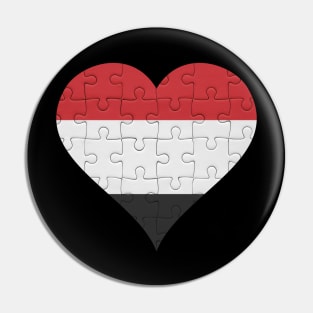 Yemeni Jigsaw Puzzle Heart Design - Gift for Yemeni With Yemen Roots Pin