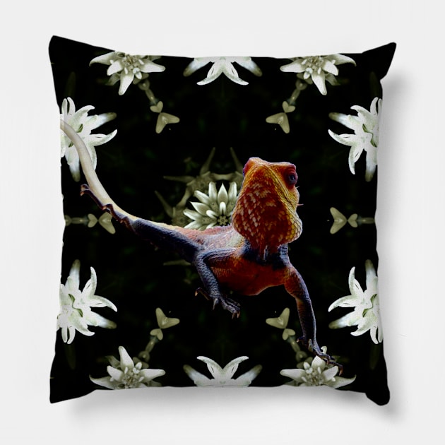 Edelweiss & Lizard / Swiss Artwork Photography Pillow by RaphaelWolf