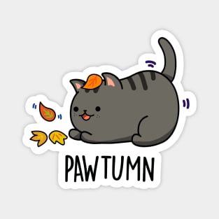 Pawtumn Cute Cat Autum Pun Magnet