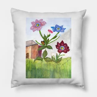 Wildflowers are Busting Out With Butterflies Pillow